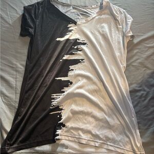 Two-Tone Black & White Women's Short Sleeve Tee
